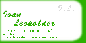 ivan leopolder business card